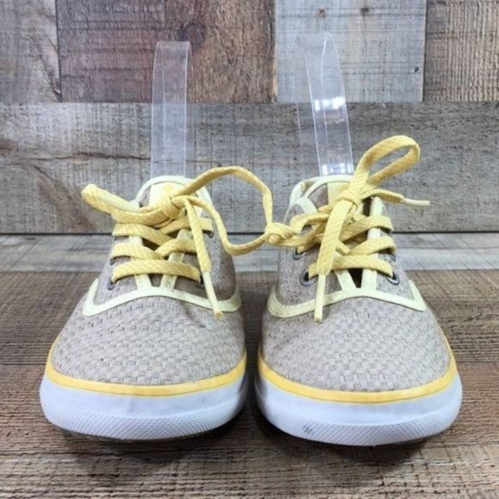 Columbia Vulc N Vent Sneakers Tan Yellow Canvas Womens 5 Lace‎ Up Shoes